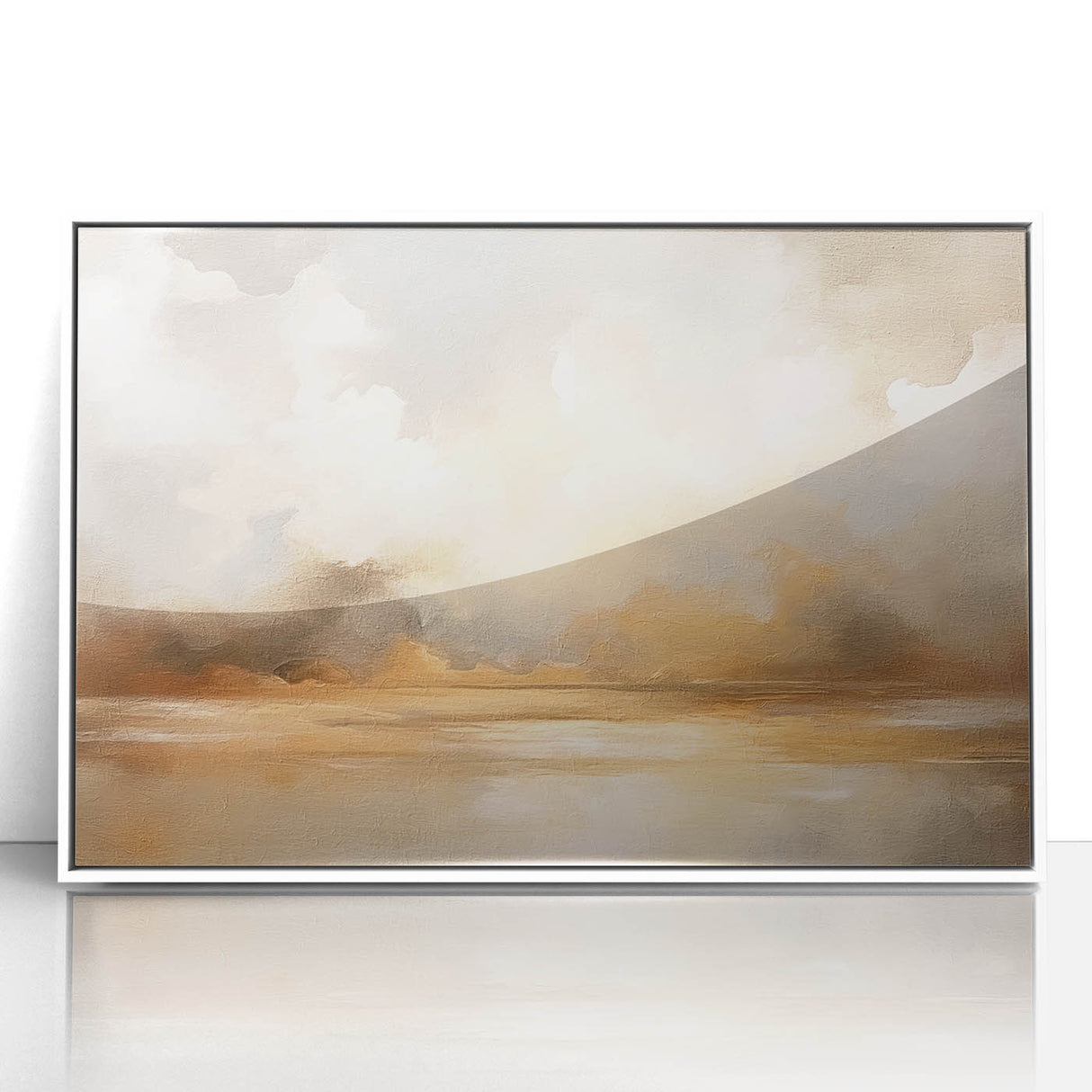 Abstract landscape wall art framed in acrylic, showcasing a vibrant blend of colors and intricate designs, perfect for modern home decor or office spaces.