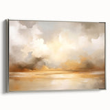 Framed canvas wall art depicting an abstract landscape with silver accents, showcasing vibrant colors and textured details, ideal for modern home decor.