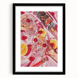 Extra large abstract art print with vibrant, colorful textures on a black framed canvas, ideal for living room decor.