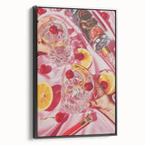 Black and white vintage poster art of a landscape on framed canvas, ideal for bedroom decor.