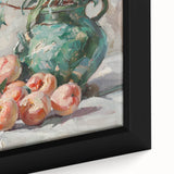 Extra large black wall art featuring a close-up textured depiction of colorful fruits, ideal for living room decor.