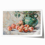 Rolled print of assorted fruits in vibrant colors, ideal for art wall dining room.