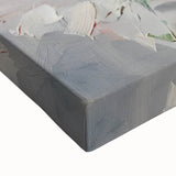 Large art depicting a close-up of various fruits, rendered in black and white on stretched canvas.