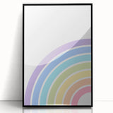Playroom Wall Art - Minimalist Pastel Rainbow Kids Room Print