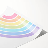 Playroom Wall Art - Minimalist Pastel Rainbow Kids Room Print
