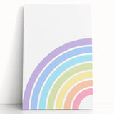 Playroom Wall Art - Minimalist Pastel Rainbow Kids Room Print