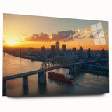 Landscape acrylic glass bridge design showcasing a side view, featuring intricate details and a sleek finish, perfect for modern decor. Ideal for home or office display.