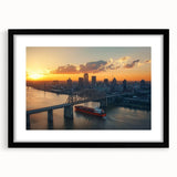 Black landscape bridge frame with a mat, showcasing a sleek front view design ideal for modern decor. Perfect for displaying artwork or photos in stylish interiors.