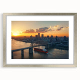 Silver landscape bridge frame with mat, showcasing a modern design, ideal for displaying artwork or photographs, enhancing home decor with elegance.