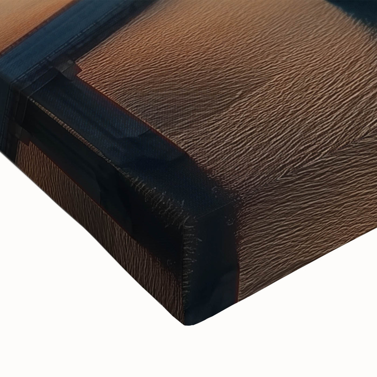 Close-up of a stretched canvas featuring a vibrant landscape bridge design, showcasing intricate details and rich colors, ideal for home decor or art enthusiasts.