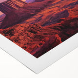 Stunning rolled canvas artwork depicting vibrant canyons in rich earth tones, showcasing intricate textures and details, perfect for nature-inspired home decor.