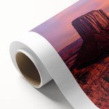 Stunning rolled canvas artwork showcasing a vibrant landscape of canyons, featuring rich earthy tones and intricate details, perfect for home decor.