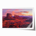 Stunning rolled print of a vibrant canyon landscape showcasing rich hues of orange and red, emphasizing the natural beauty of desert formations in a protective tube.