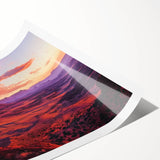 Stunning landscape print showcasing vibrant canyons in rich earthy tones, rolled and ready for display, perfect for home decor enthusiasts and art lovers.