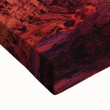 Close-up of a stretched canvas depicting vibrant landscape canyons, showcasing rich colors and intricate details, perfect for home decor and art enthusiasts.