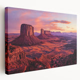 Stretched canvas landscape artwork showcasing vibrant canyons in rich earth tones, perfect for home decor or office spaces, enhancing any environment with natural beauty.