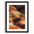 Framed desert landscape artwork with a black mat, showcasing vibrant colors and intricate details, ideal for enhancing modern home decor and wall aesthetics.