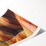 Stunning rolled print showcasing a vibrant desert landscape design with warm tones of orange and yellow, expertly packaged in a protective cardboard tube for safe shipping.
