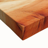 Close-up of a stretched canvas artwork depicting a vibrant desert landscape, showcasing warm tones of orange and yellow, with intricate details of cacti and rocky terrain. Ideal for home decor enthusiasts seeking nature-inspired art.