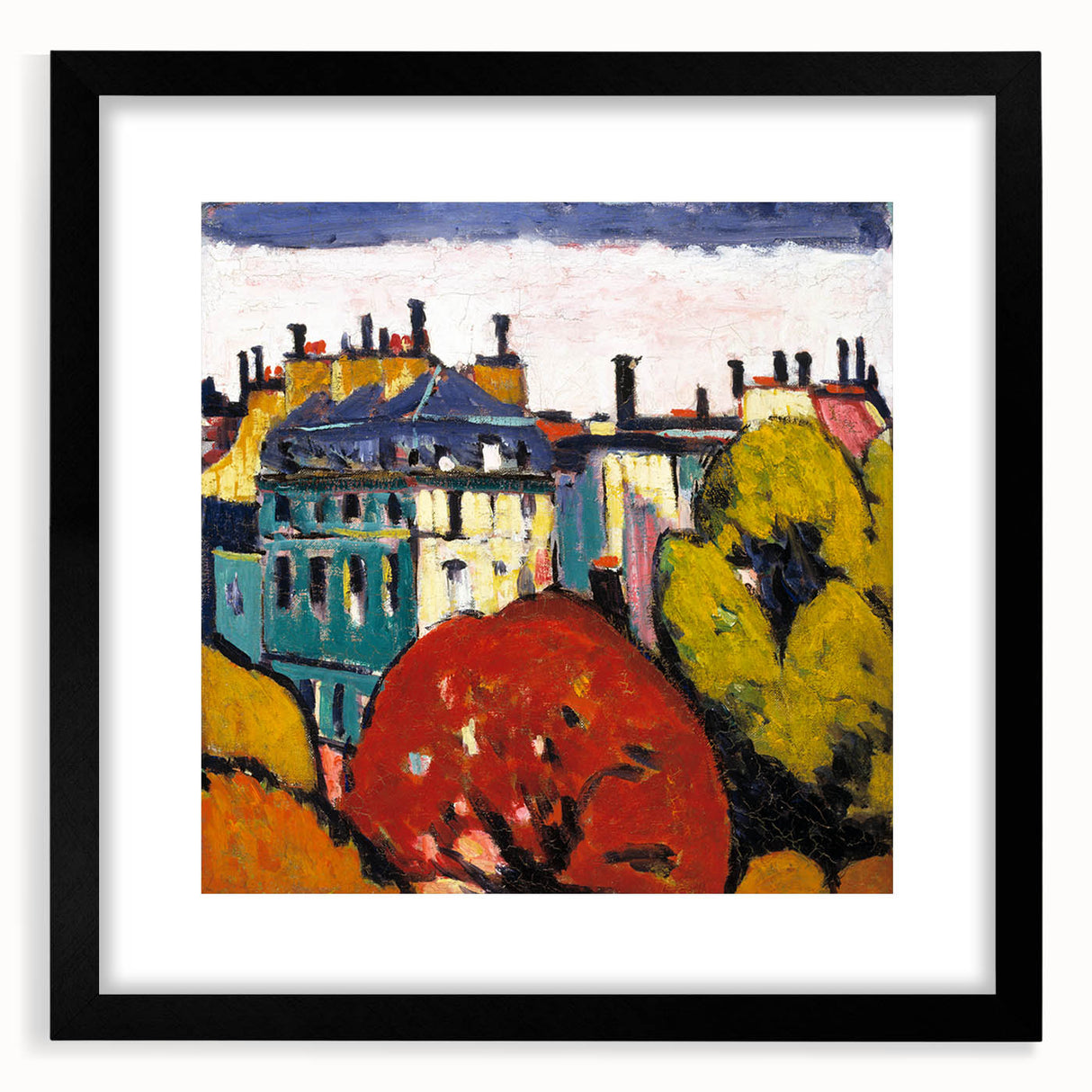 Modern Wall Art of Paris Cityscape - Vibrant Abstract Contemporary Art Print