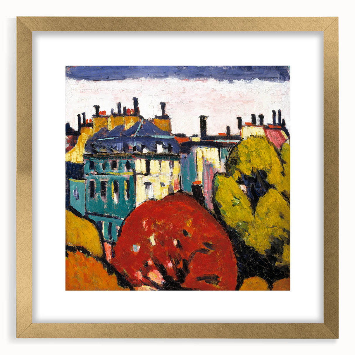 Modern Wall Art of Paris Cityscape - Vibrant Abstract Contemporary Art Print