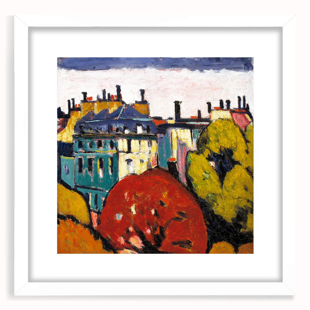 Modern Wall Art of Paris Cityscape - Vibrant Abstract Contemporary Art Print