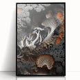 Large abstract wall art on acrylic, featuring black and white swirls in a mid-century modernist style.
