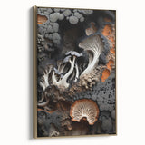 Framed canvas featuring a close-up of natural elements in gold and black, ideal for bedroom wall art.