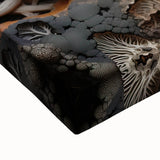 Large art depicting a close-up of natural elements in black and white on a stretched canvas, suitable for bedroom wall decor.