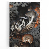 Black and white close-up photo of natural elements on large stretched canvas, suitable for kitchen wall art.