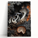 Black and white close-up photo of natural elements on stretched canvas, ideal for kitchen wall art or bedroom.