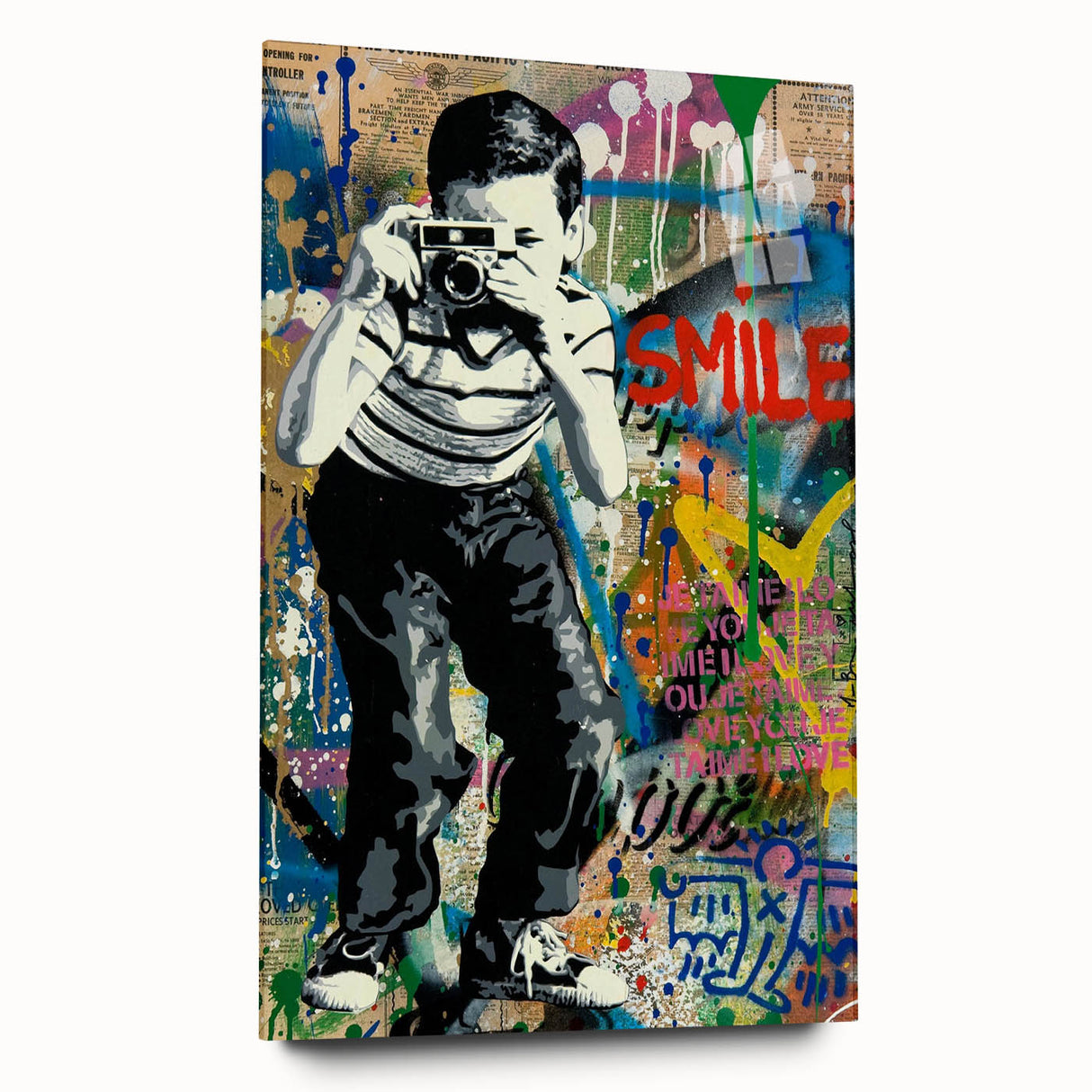 Vibrant Pop Art Wall Art – Colorful Smile Canvas Print