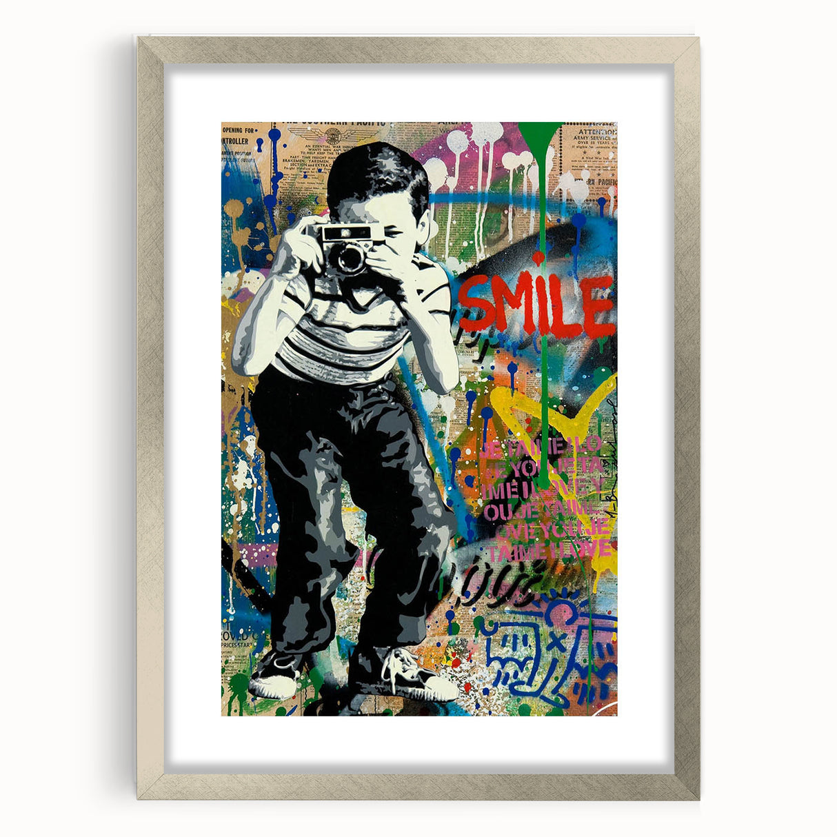 Vibrant Pop Art Wall Art – Colorful Smile Canvas Print