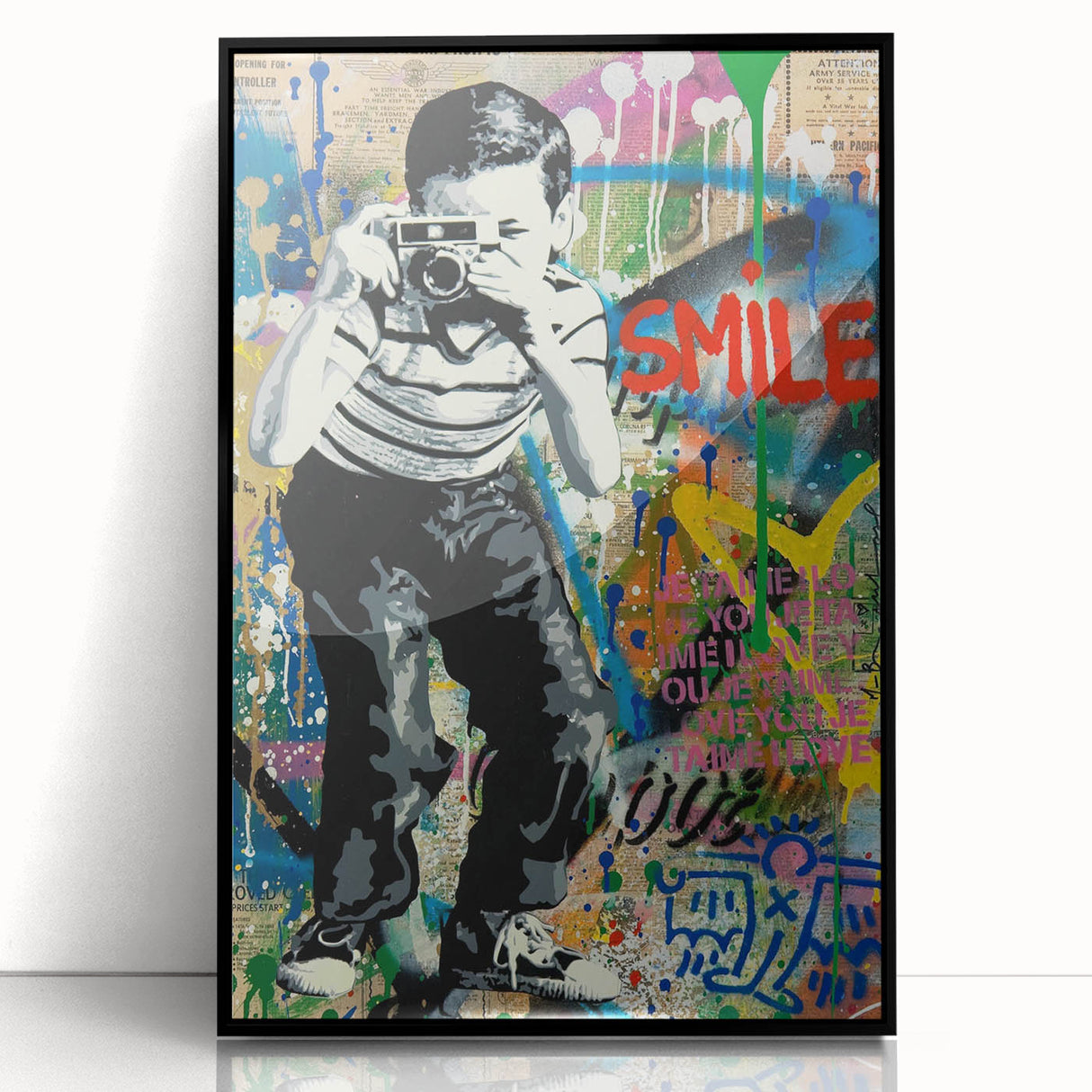 Vibrant Pop Art Wall Art – Colorful Smile Canvas Print