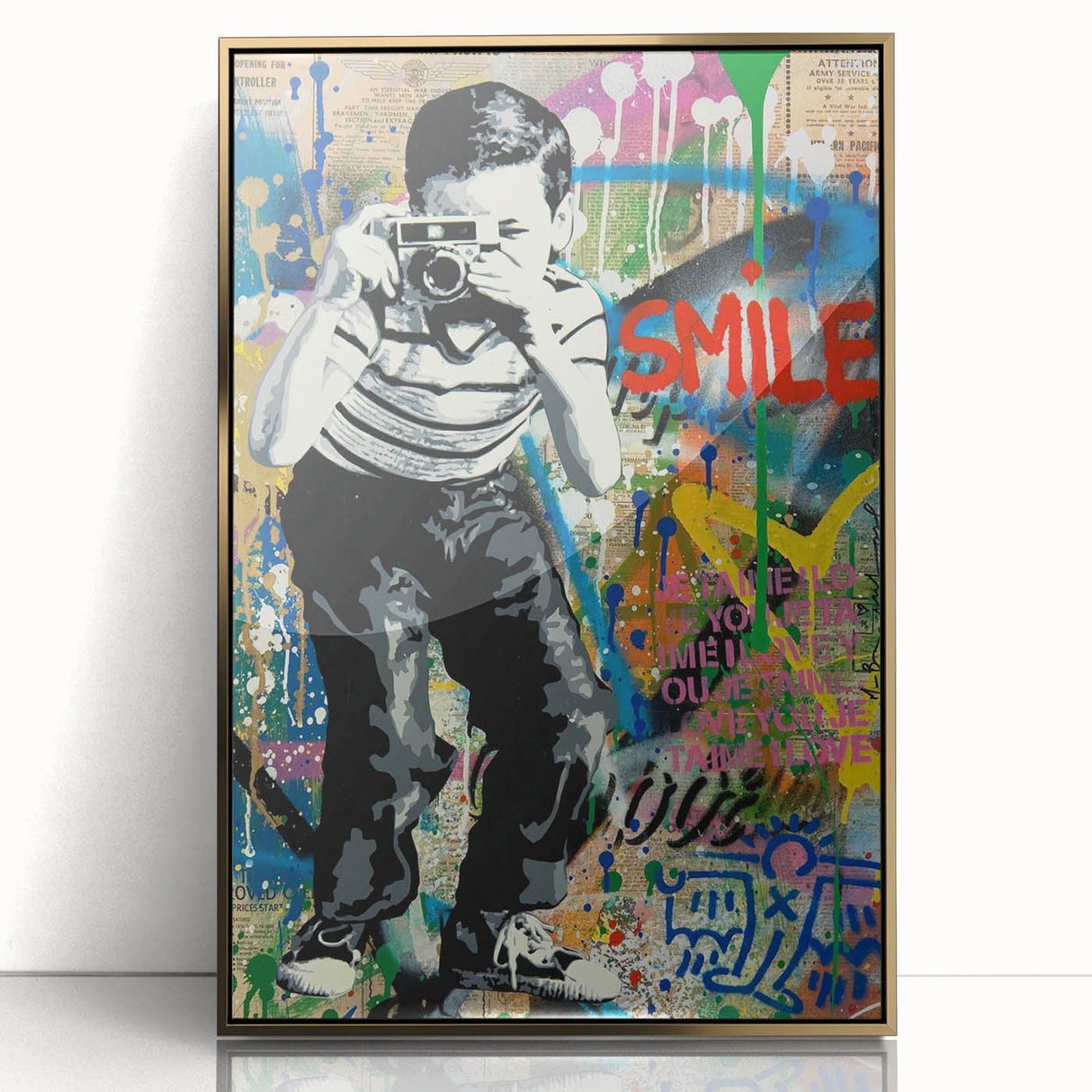 Vibrant Pop Art Wall Art – Colorful Smile Canvas Print