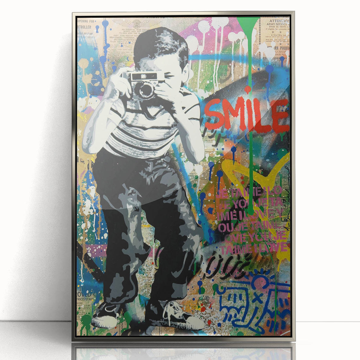 Vibrant Pop Art Wall Art – Colorful Smile Canvas Print