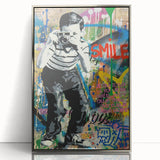 Vibrant Pop Art Wall Art – Colorful Smile Canvas Print