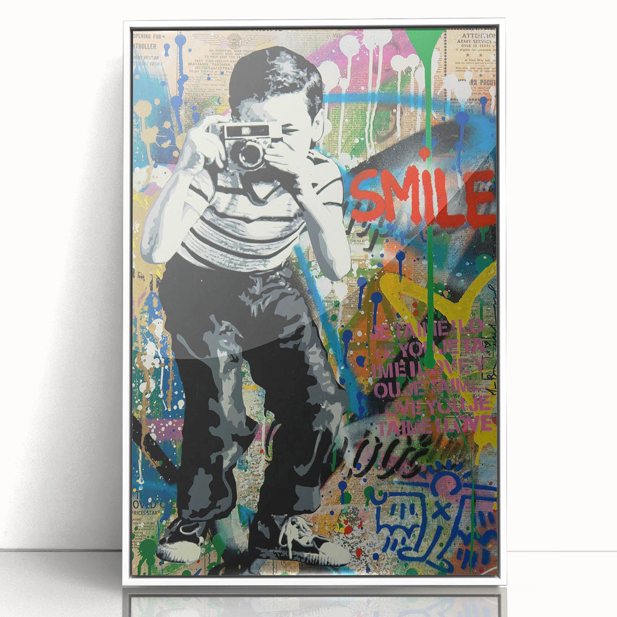 Vibrant Pop Art Wall Art – Colorful Smile Canvas Print