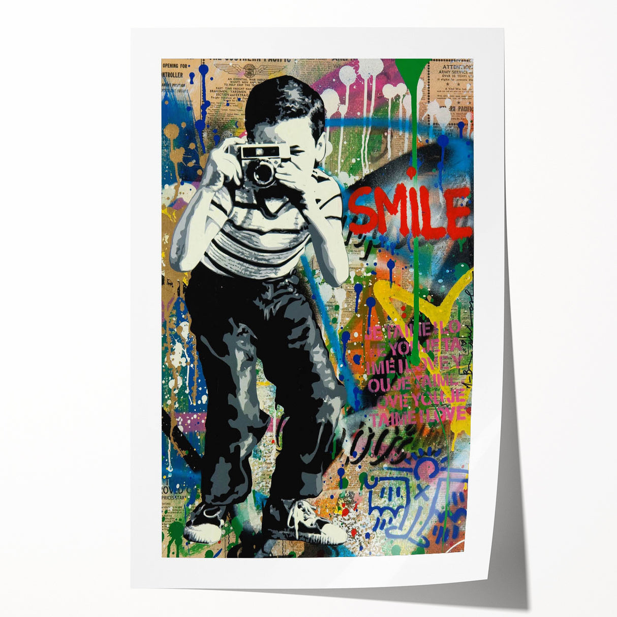 Vibrant Pop Art Wall Art – Colorful Smile Canvas Print