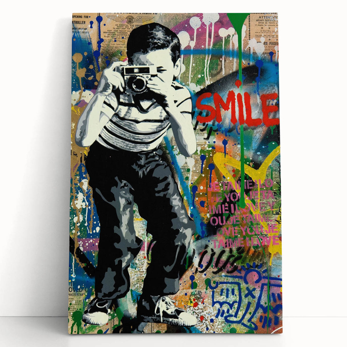 Vibrant Pop Art Wall Art – Colorful Smile Canvas Print