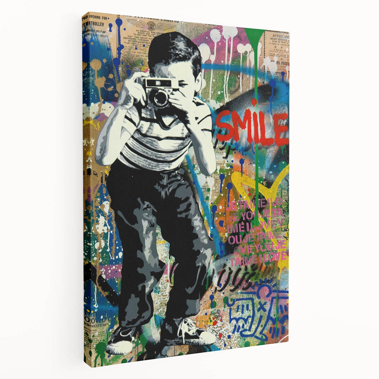 Vibrant Pop Art Wall Art – Colorful Smile Canvas Print