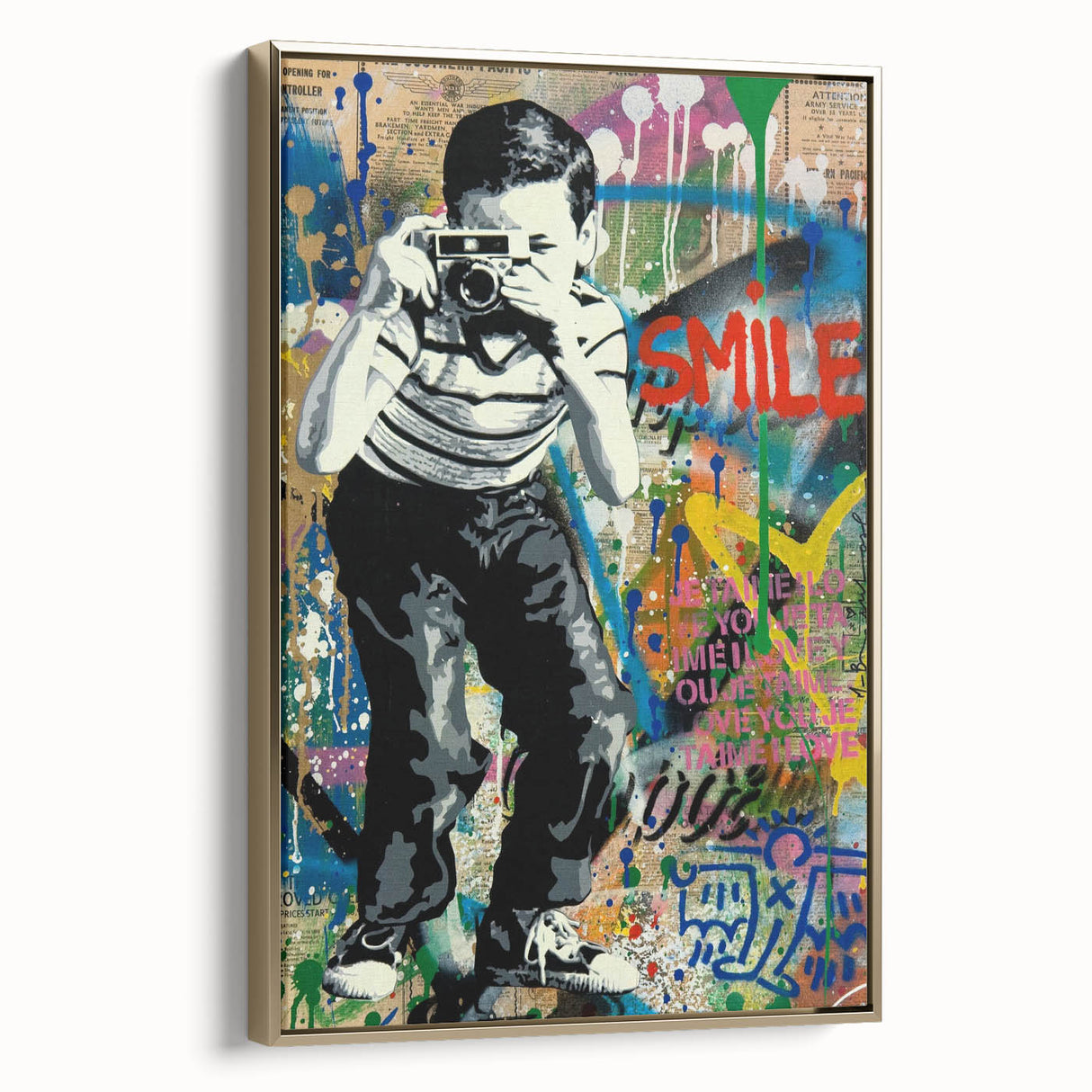 Vibrant Pop Art Wall Art – Colorful Smile Canvas Print