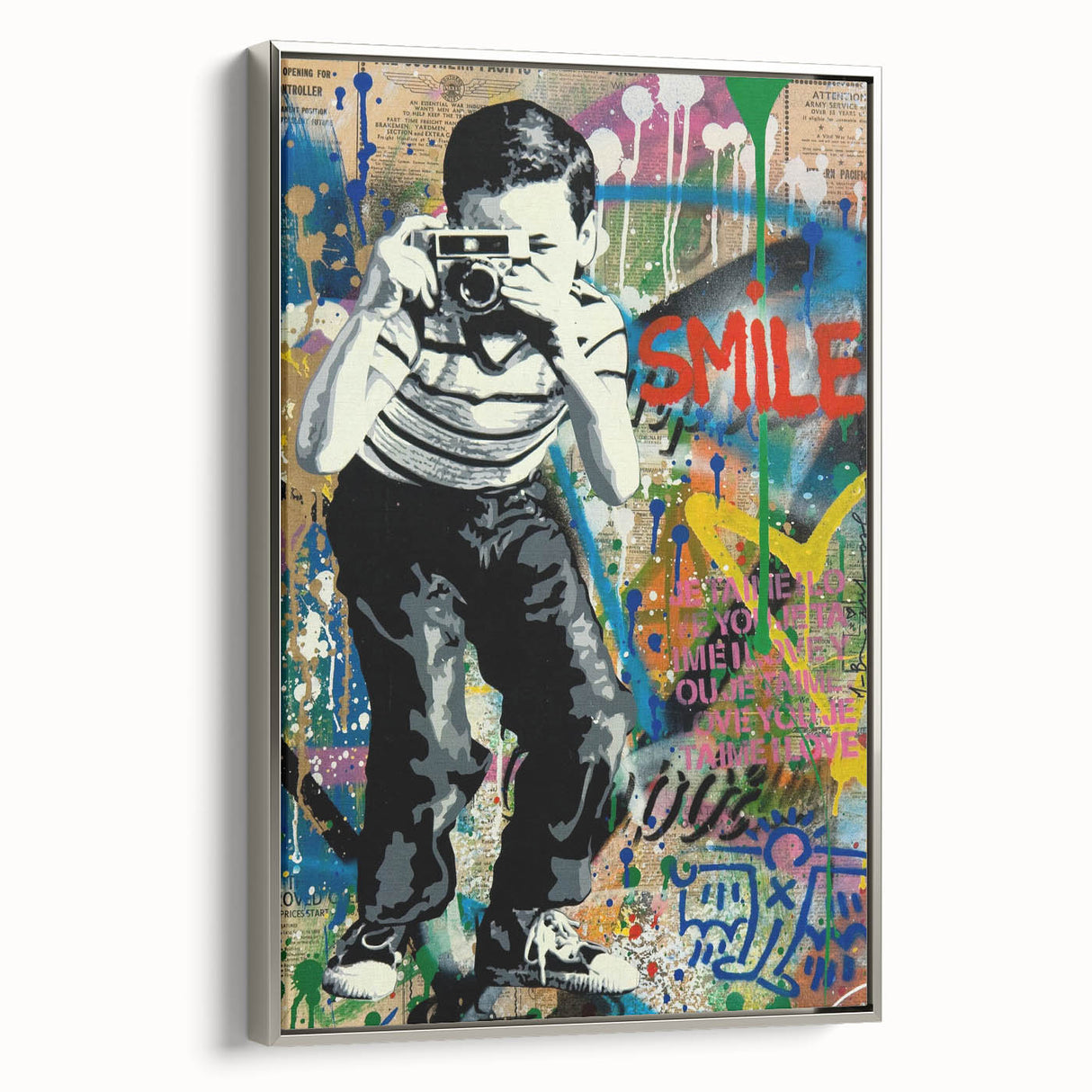 Vibrant Pop Art Wall Art – Colorful Smile Canvas Print
