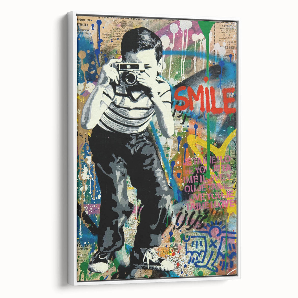 Vibrant Pop Art Wall Art – Colorful Smile Canvas Print