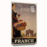 "Visit Paris Retro Travel Poster - Vintage France Wall Art"