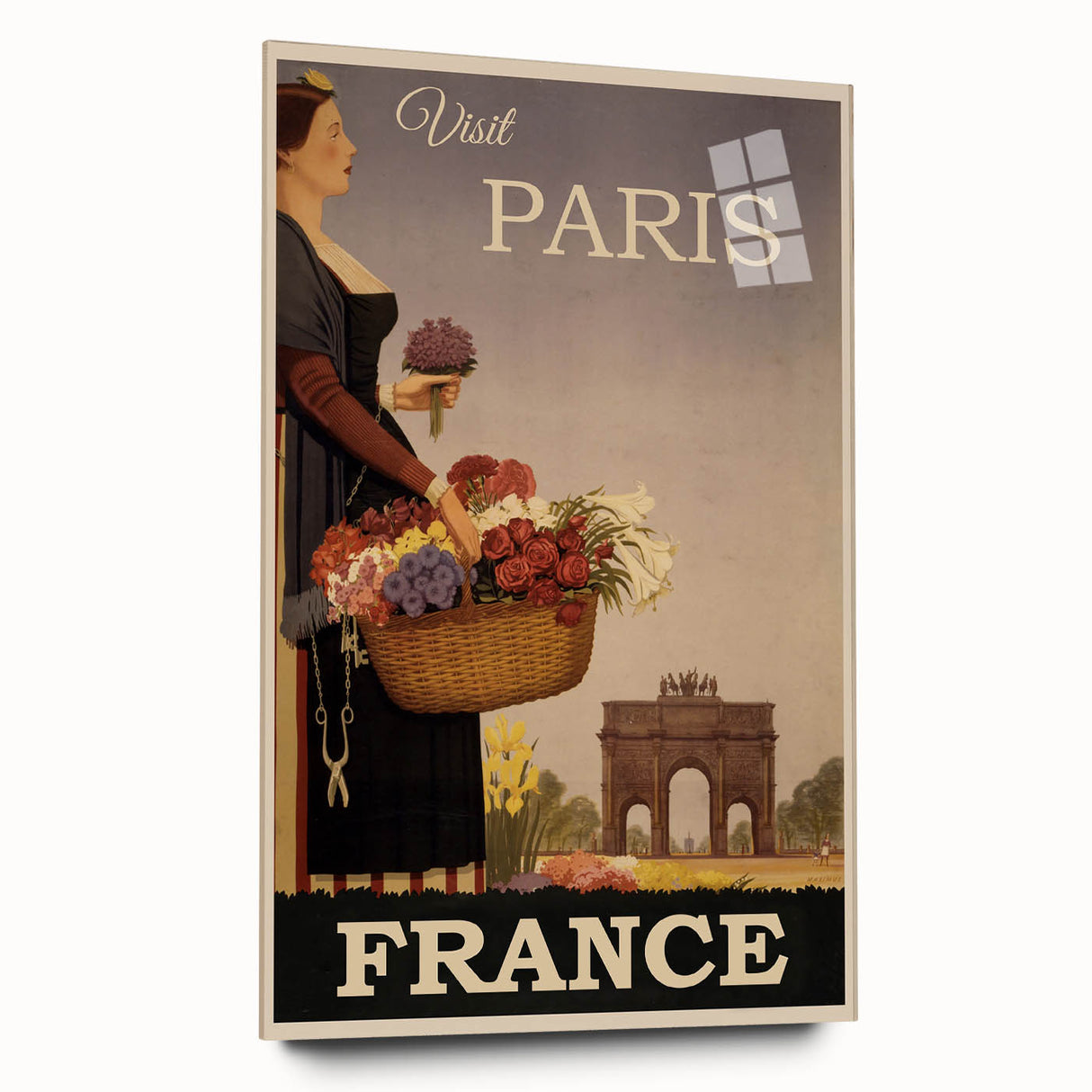 "Visit Paris Retro Travel Poster - Vintage France Wall Art"