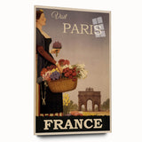 "Visit Paris Retro Travel Poster - Vintage France Wall Art"