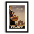 "Visit Paris Retro Travel Poster - Vintage France Wall Art"