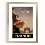 "Visit Paris Retro Travel Poster - Vintage France Wall Art"