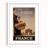 "Visit Paris Retro Travel Poster - Vintage France Wall Art"
